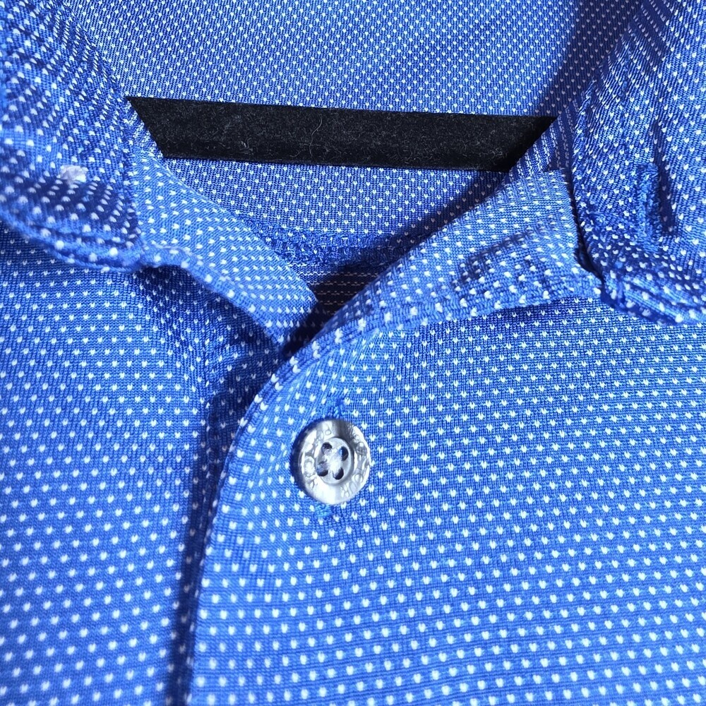 pga tour golf shirt Mens large Blue With Tiny Dots